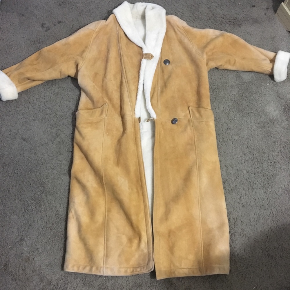 Overland sheepskin women’s vintage trench coat